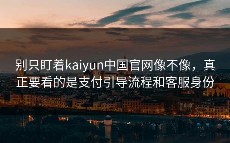 别只盯着kaiyun中国官网像不像,真正要看的是支付引导流程和客服身份 别只盯着kaiyun中国官网像不像,真正要看的是支付引导流程和客服身份
